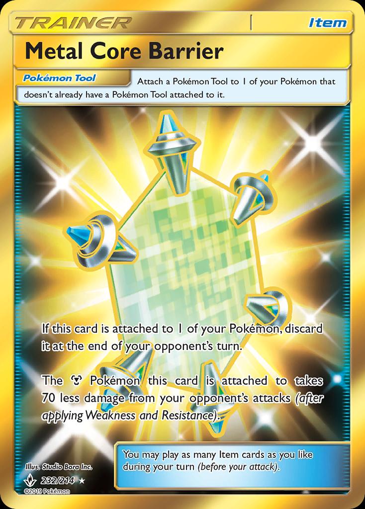 Pokémon-kaart Metal Core Barrier 232/214 Secret Rare uit de set Unbroken Bonds