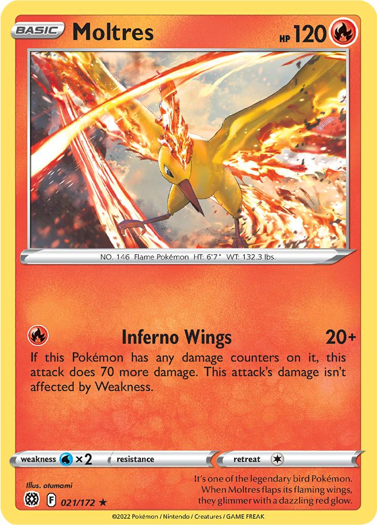 Pokémon-kaart Moltres 021/172 Holo Rare uit de set Brilliant Stars Main image