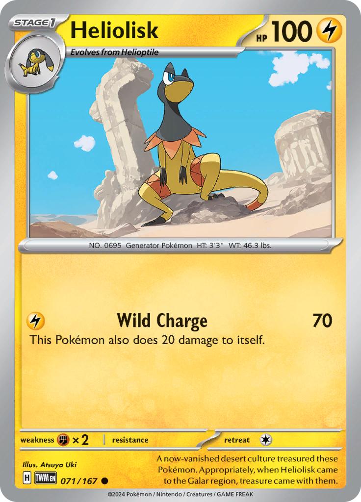 Pokémon-kaart Heliolisk 071/167 Common uit de set Twilight Masquerade Immagine principale del prodotto