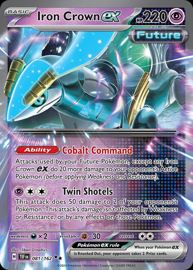 Pokémon-kaart Iron Crown ex 081/162 Double Rare uit de set Temporal Forces Hoofdafbeelding