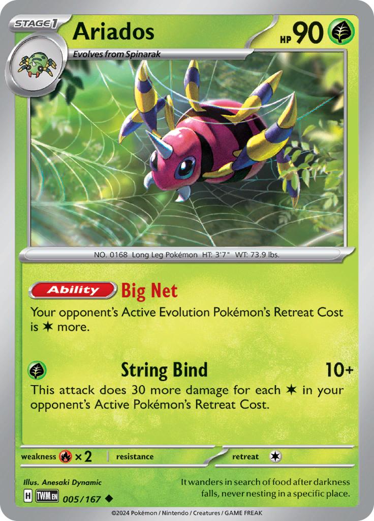 Pokémon-kaart Ariados 005/167 Uncommon uit de set Twilight Masquerade Immagine principale del prodotto