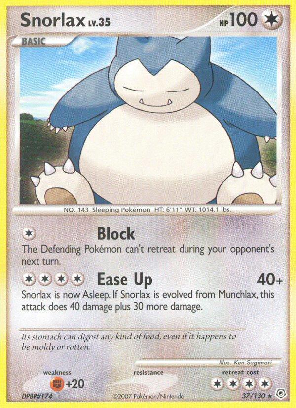 Pokémon-kaart Snorlax 37/130 Rare uit de set Diamond & Pearl