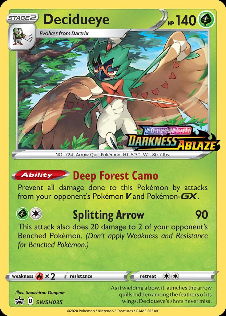 Pokémon-kaart Decidueye SWSH035 Promo uit de set SWSH Black Star Promos