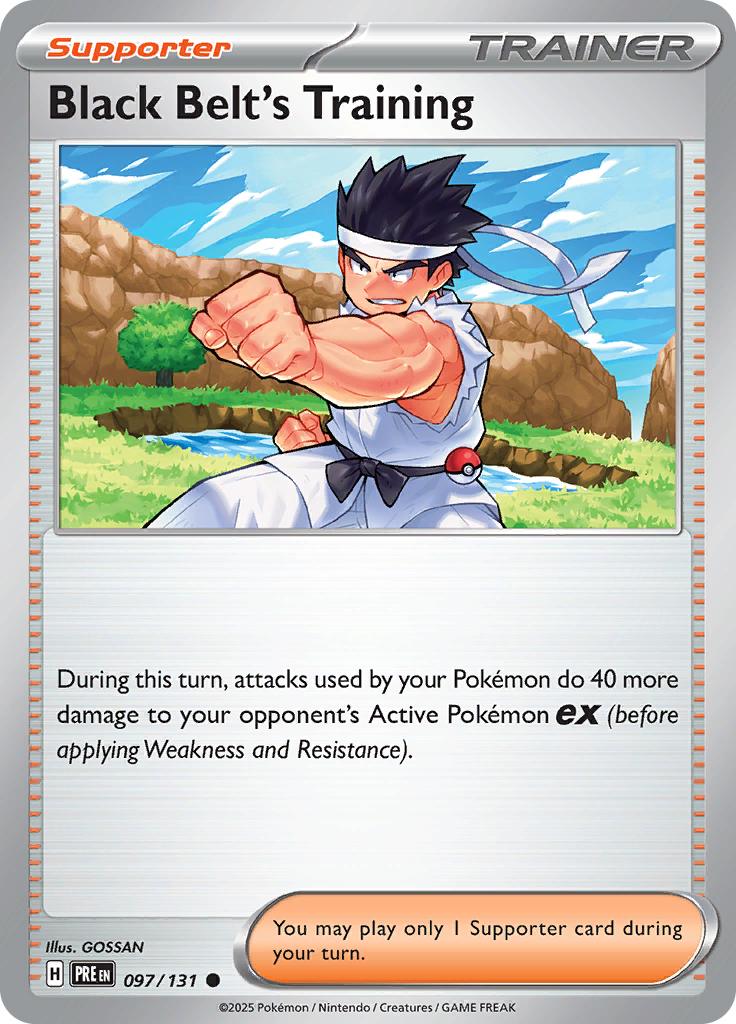 Pokémon-kaart Black Belt's Training 097/131 Common uit de set Prismatic Evolutions Hauptbild