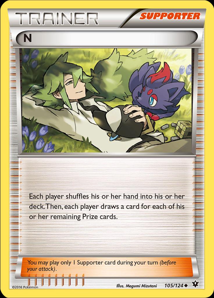 Pokémon-kaart N 105/124 Uncommon uit de set Fates Collide