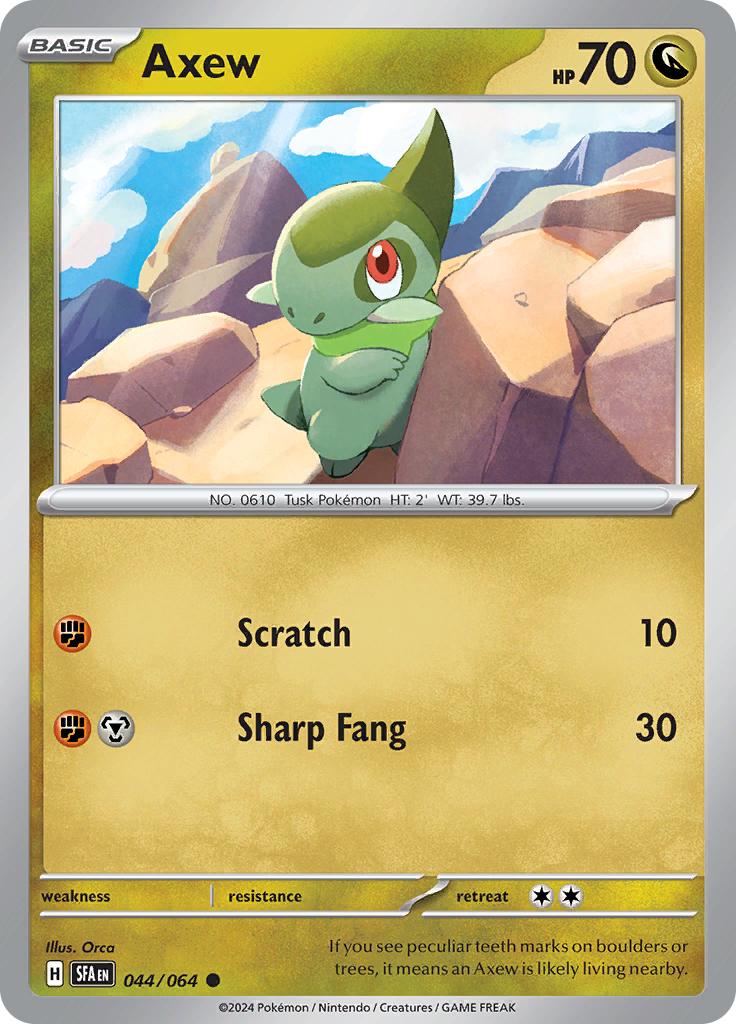 Pokémon-kaart Axew 044/064 Common uit de set Shrouded Fable Hoofdafbeelding