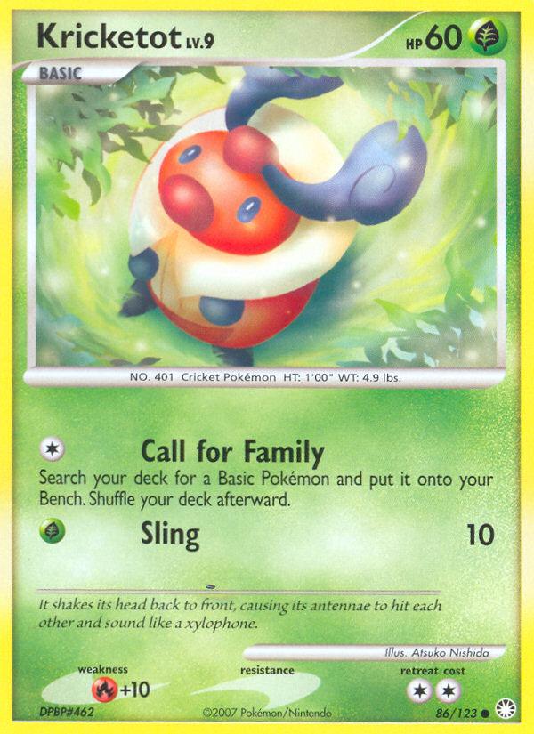 Pokémon-kaart Kricketot 86/123 Common uit de set Mysterious Treasures Hoofdafbeelding