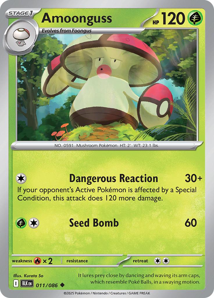 Pokémon-kaart Amoonguss 011/086 Uncommon uit de set Black Bolt Imagen principal del producto