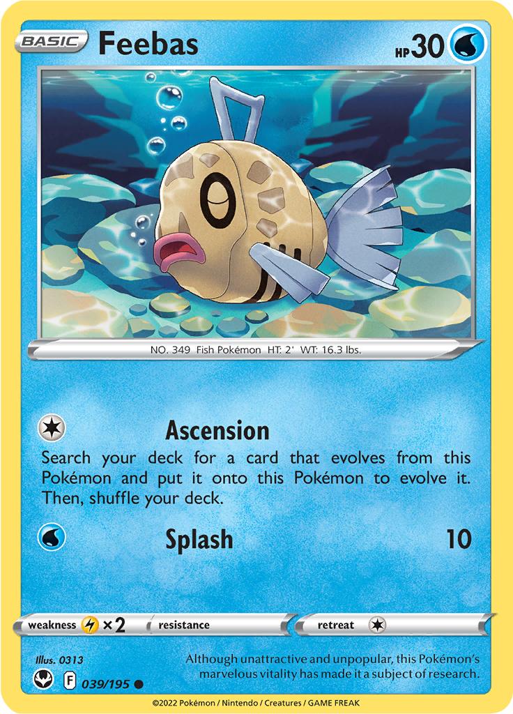 Pokémon-kaart Feebas 039/195 Common uit de set Silver Tempest Hoofdafbeelding