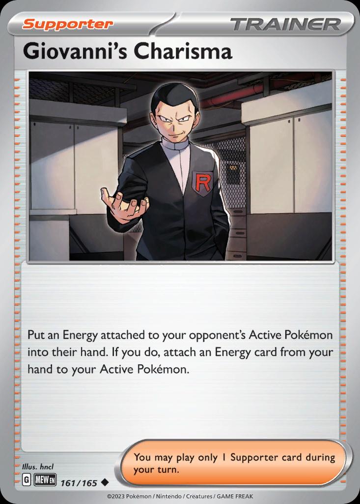 Pokémon-kaart Giovanni's Charisma 161/165 Uncommon uit de set 151