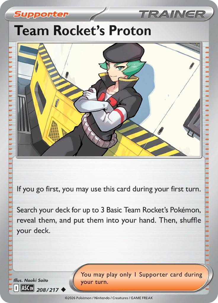 Pokémon-kaart Team Rocket's Proton 208/217 Uncommon uit de set Ascended Heroes Imagen principal del producto
