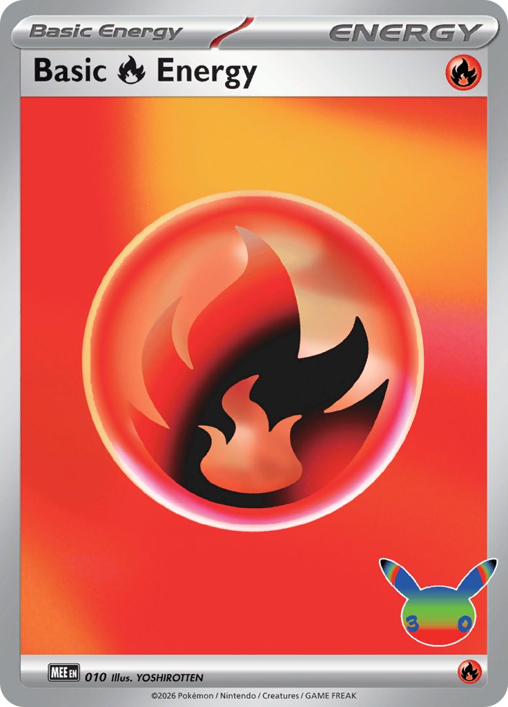 Pokémon-kaart Basic Fire Energy MEE 010 Common uit de set Mega Evolution Energies Hoofdafbeelding
