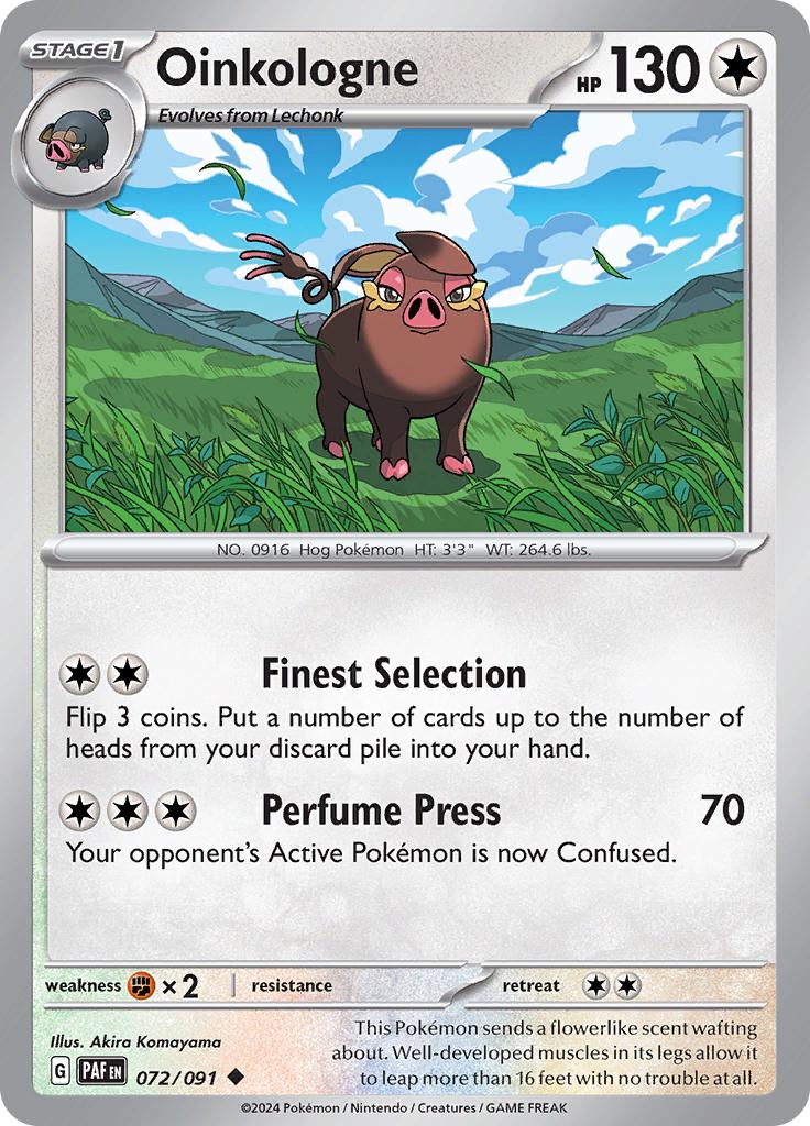 Pokémon-kaart Oinkologne 072/091 Uncommon uit de set Paldean Fates