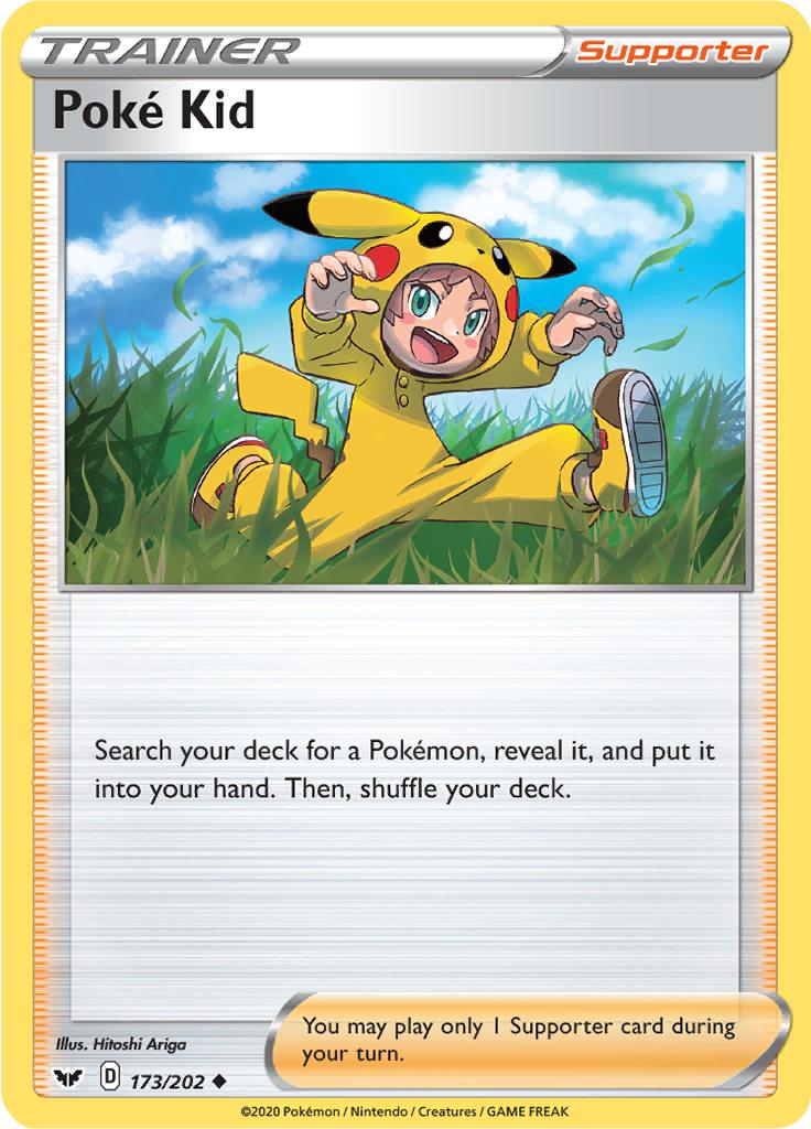 Pokémon-kaart Poké Kid 173/202 Uncommon uit de set Sword & Shield Image principale du produit
