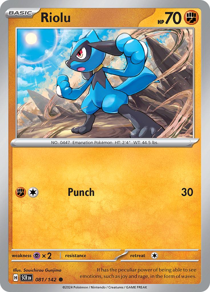 Pokémon-kaart Riolu 081/142 Common uit de set Stellar Crown