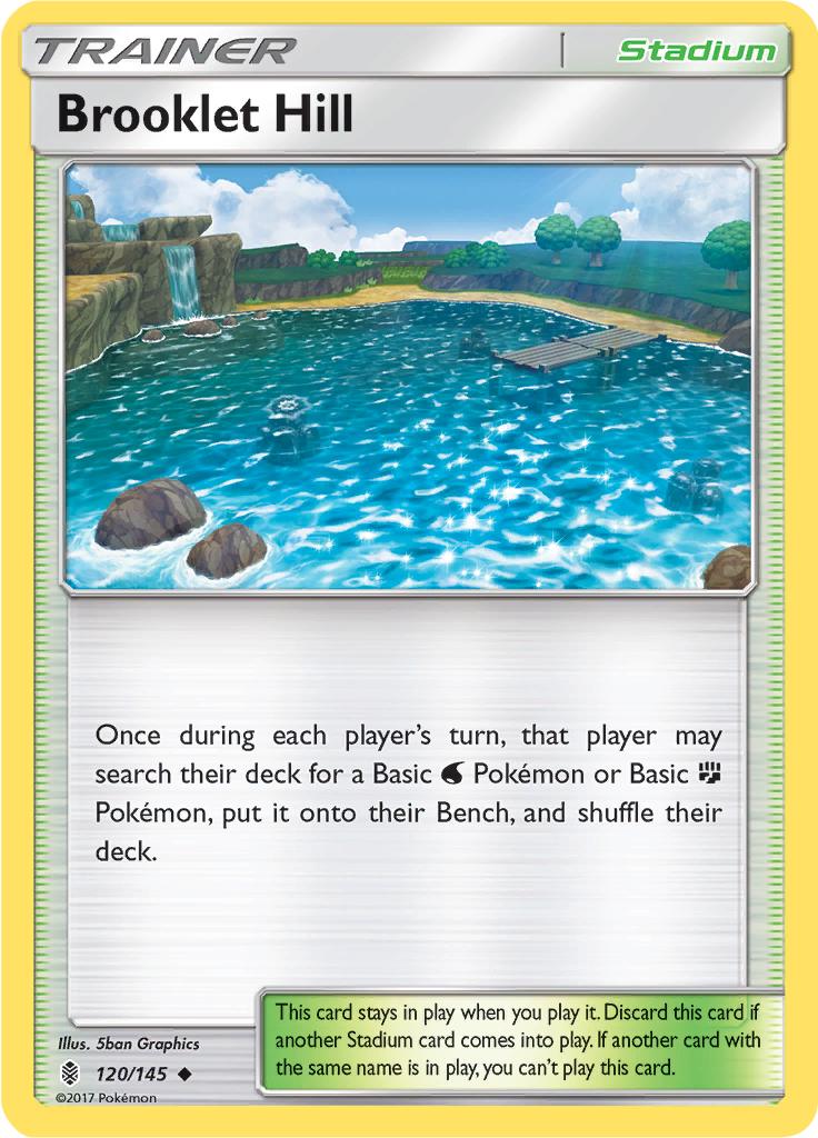 Pokémon-kaart Brooklet Hill 120/145 Uncommon uit de set Guardians Rising Hoofdafbeelding