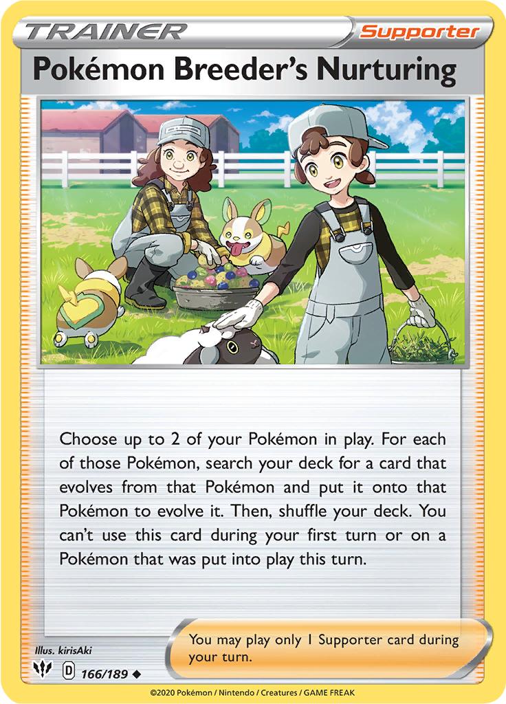 Pokémon-kaart Pokémon Breeder's Nurturing 166/189 Uncommon uit de set Darkness Ablaze