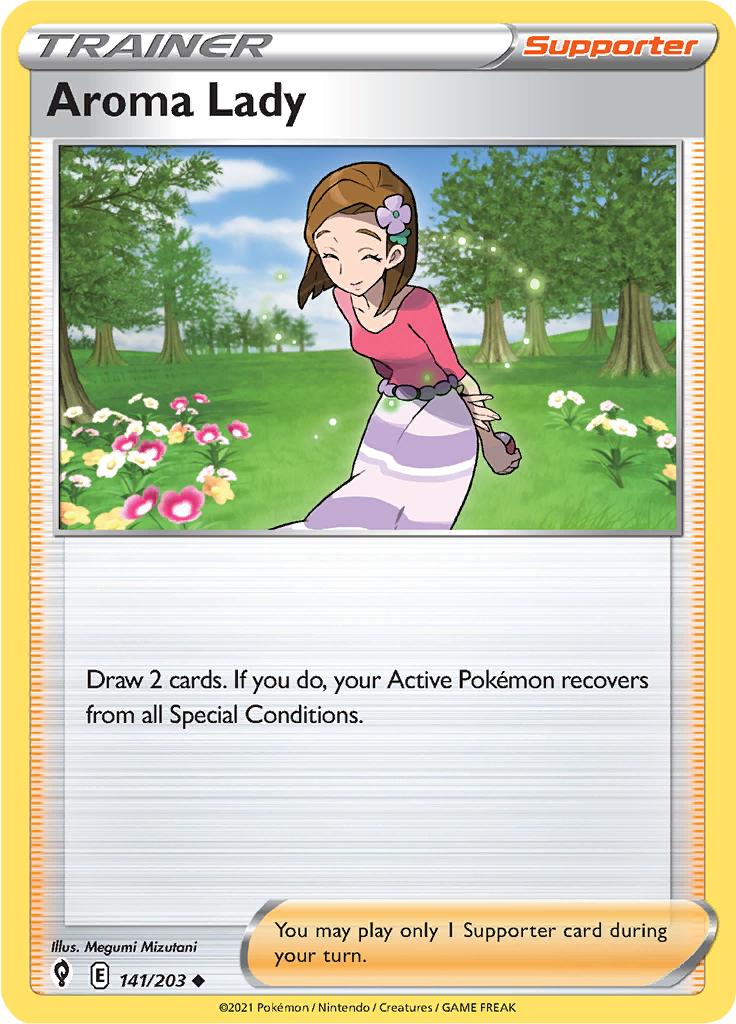 Pokémon-kaart Aroma Lady 141/203 Uncommon uit de set Evolving Skies