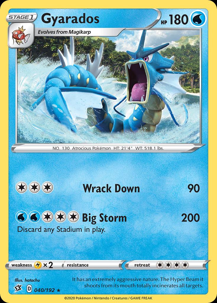 Pokémon-kaart Gyarados 40/192 Holo Rare uit de set Rebel Clash Image principale du produit