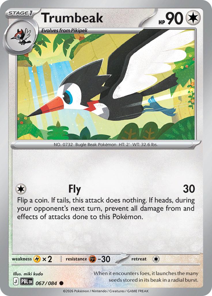 Pokémon-kaart Trumbeak 067/084 Common uit de set Pitch Black Imagen principal del producto