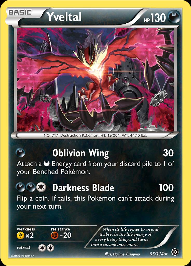 Pokémon-kaart Yveltal 65/114 Holo Rare uit de set Steam Siege Hauptbild