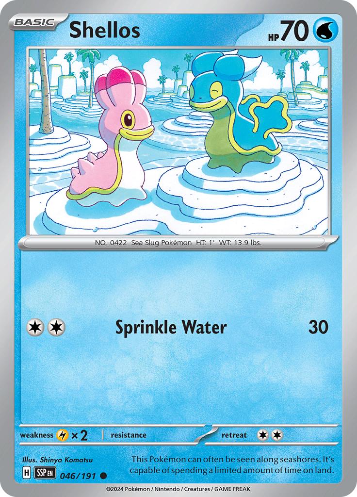 Pokémon-kaart Shellos 046/191 Common uit de set Surging Sparks