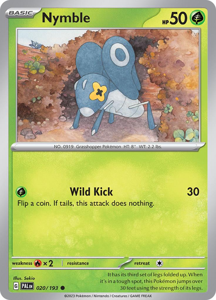 Pokémon-kaart Nymble 020/193 Common uit de set Paldea Evolved