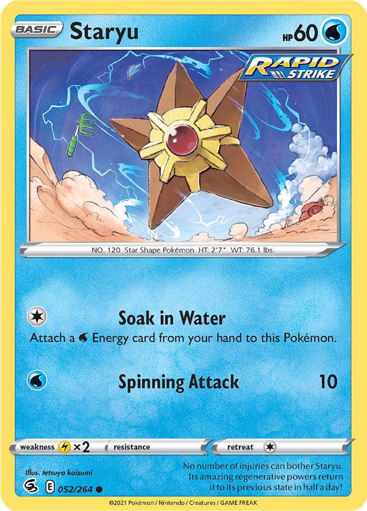 Pokémon-kaart Staryu 052/264 Common uit de set Fusion Strike