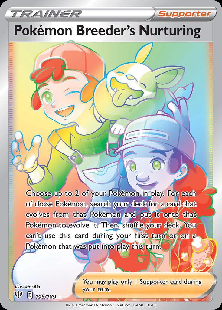 Pokémon-kaart Pokémon Breeder's Nurturing 195/189 Secret Rare uit de set Darkness Ablaze Main image
