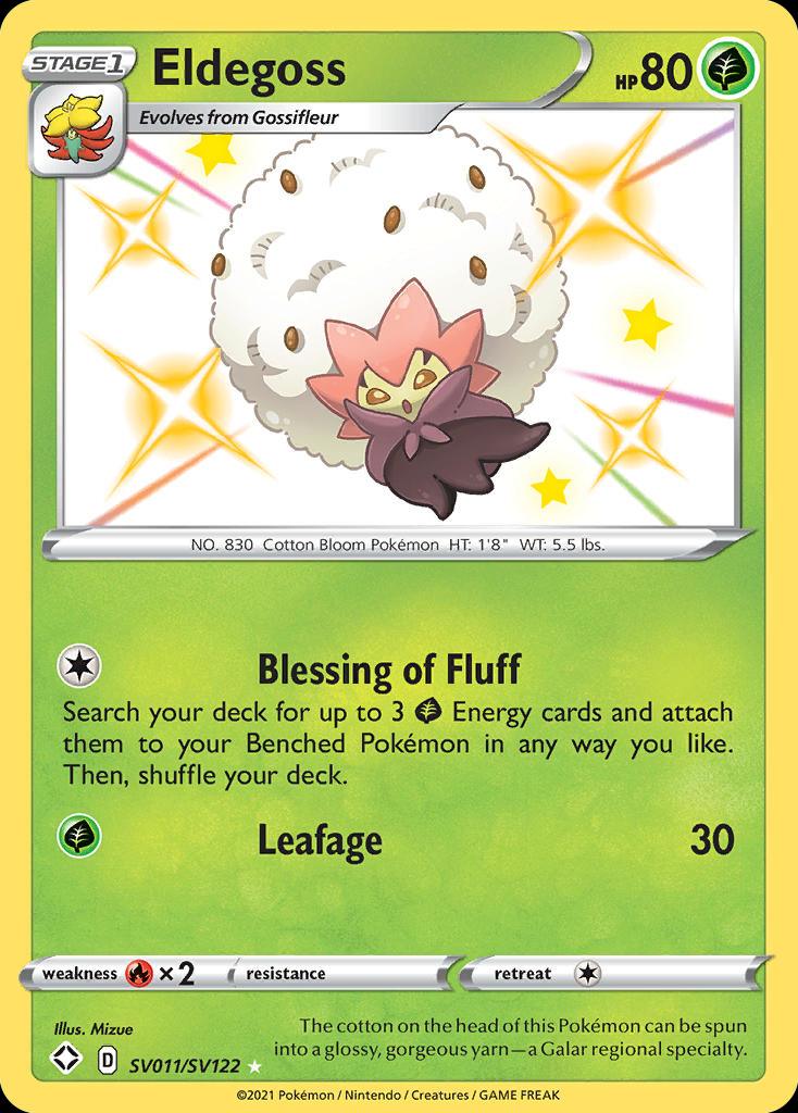 Pokémon-kaart Eldegoss SV011/SV122 Secret Rare uit de set Shining Fates