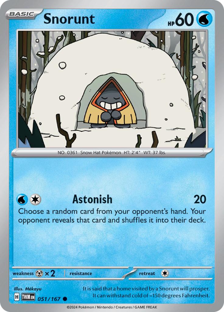 Pokémon-kaart Snorunt 051/167 Common uit de set Twilight Masquerade Hauptbild