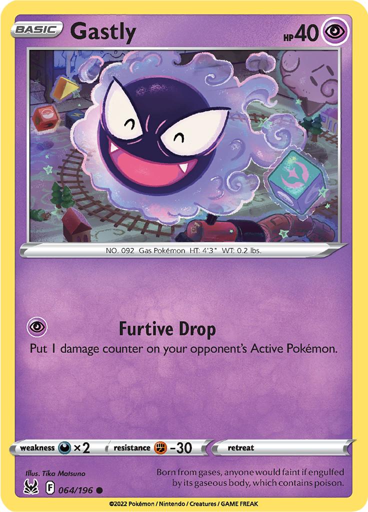 Pokémon-kaart Gastly 064/196 Common uit de set Lost Origin Image principale du produit