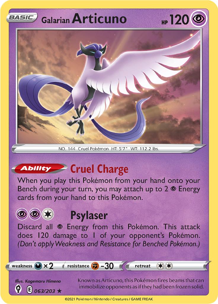 Pokémon-kaart Galarian Articuno 063/203 Holo Rare uit de set Evolving Skies Hoofdafbeelding