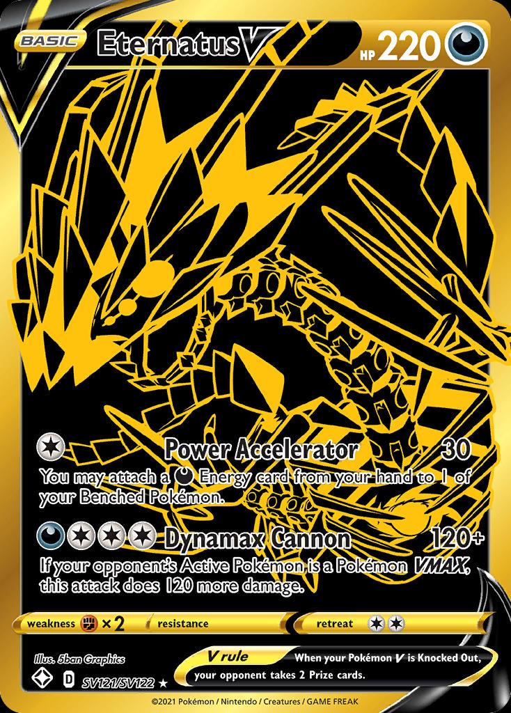 Pokémon-kaart Eternatus V SV121/SV122 Secret Rare uit de set Shining Fates