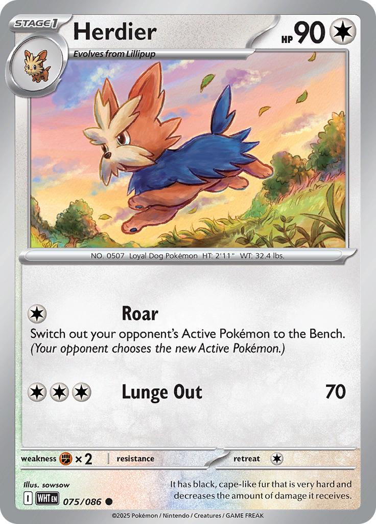 Pokémon-kaart Herdier 075/086 Common uit de set White Flare