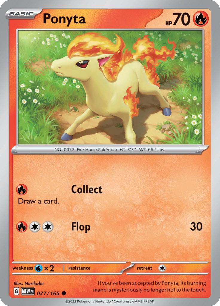 Pokémon-kaart Ponyta 077/165 Common uit de set 151 Imagen principal del producto