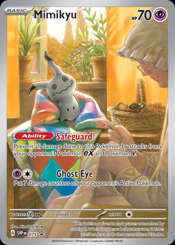 Pokémon-kaart Mimikyu SVP075 Promo uit de set SV Black Star Promos Hoofdafbeelding