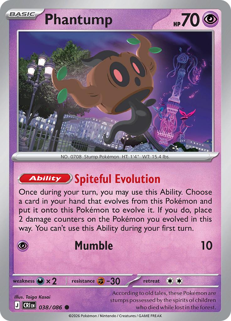 Pokémon-kaart Phantump 038/086 Common uit de set Chaos Rising