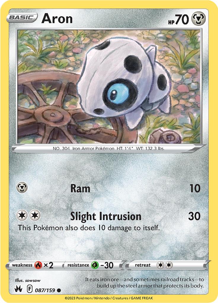 Pokémon-kaart Aron 087/159 Common uit de set Crown Zenith Image principale du produit