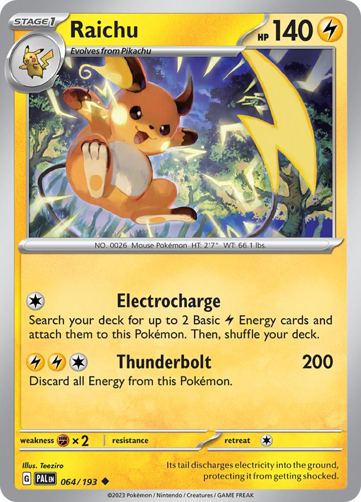 Pokémon-kaart Raichu 064/193 Uncommon uit de set Paldea Evolved