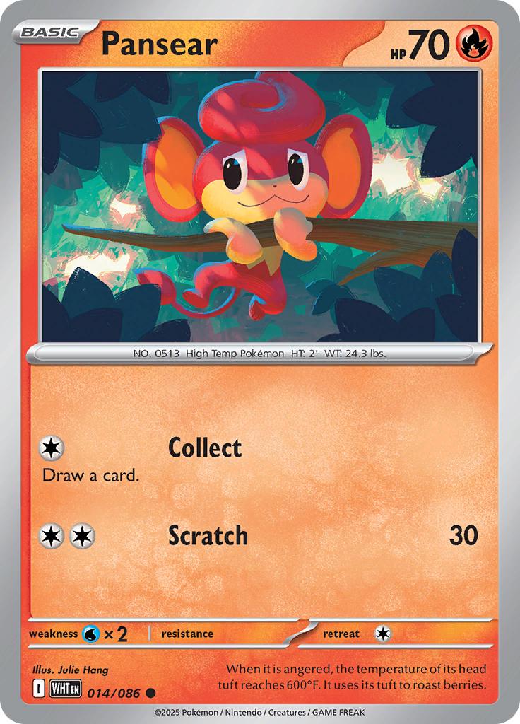 Pokémon-kaart Pansear 014/086 Common uit de set White Flare Hoofdafbeelding