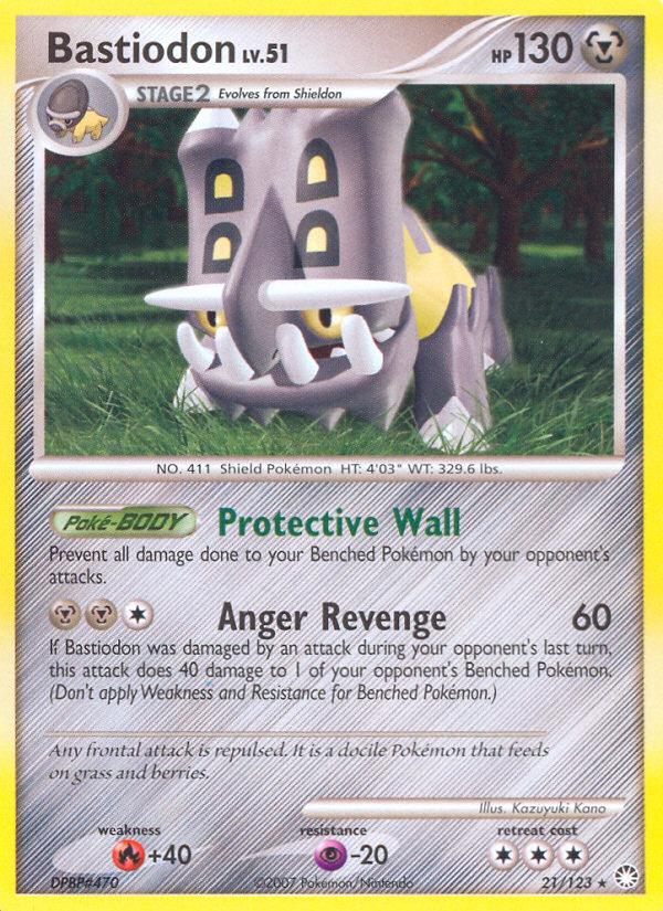 Pokémon-kaart Bastiodon 21/123 Rare uit de set Mysterious Treasures Hoofdafbeelding