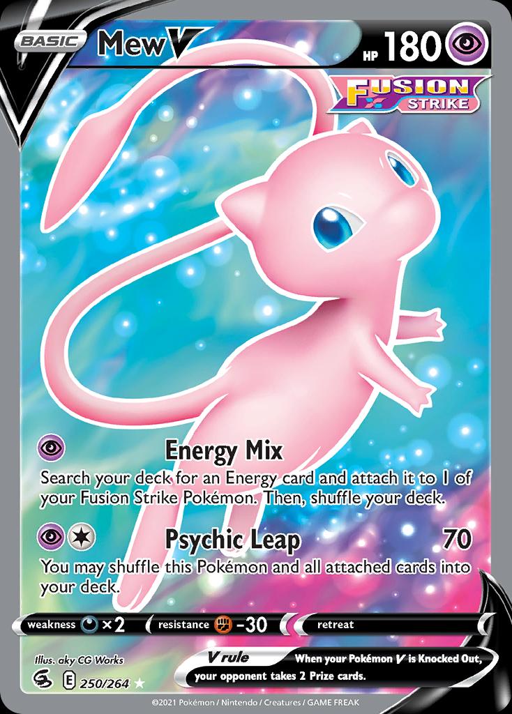 Pokémon-kaart Mew V 250/264 Ultra Rare uit de set Fusion Strike