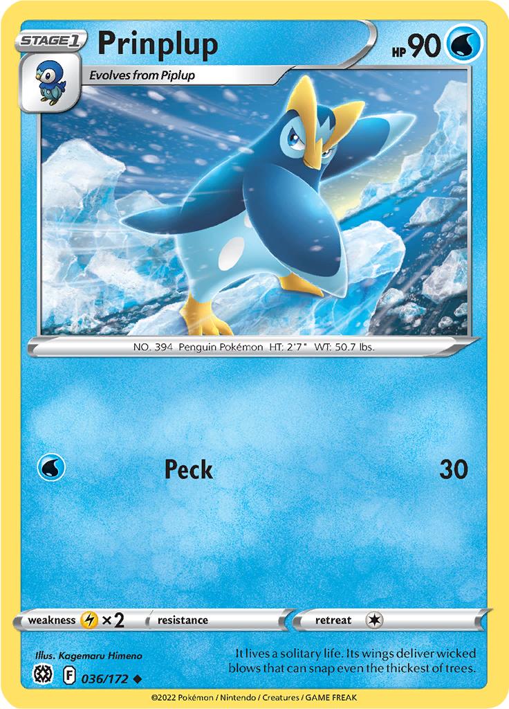Pokémon-kaart Prinplup 036/172 Uncommon uit de set Brilliant Stars