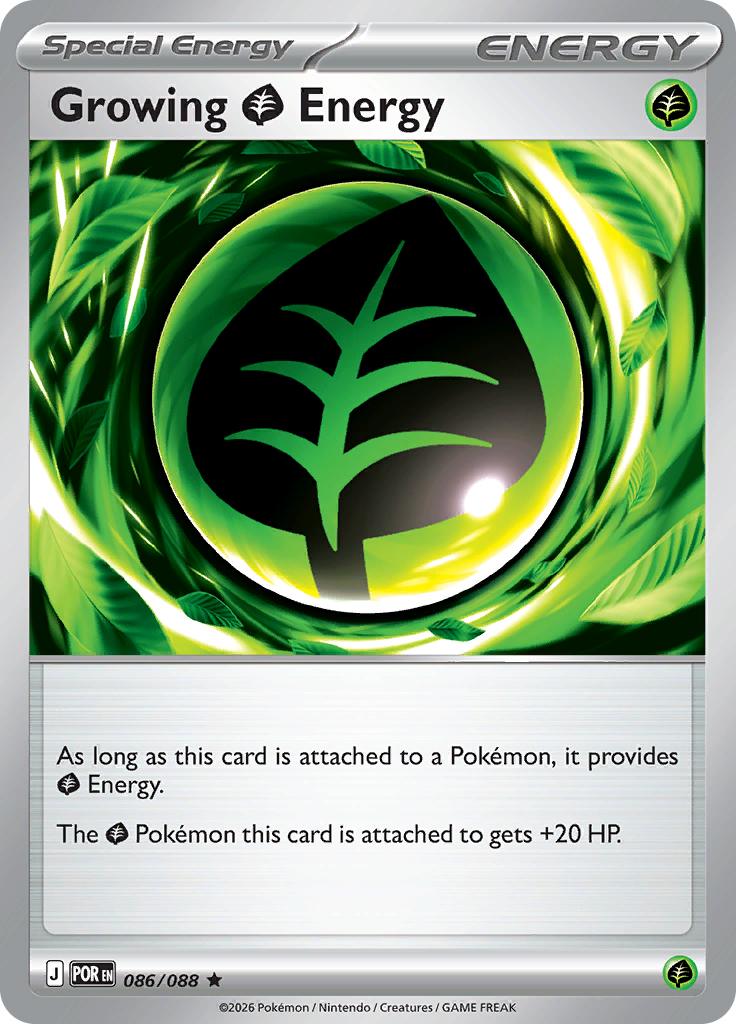 Pokémon-kaart Growing Grass Energy 086/088 Rare uit de set Perfect Order