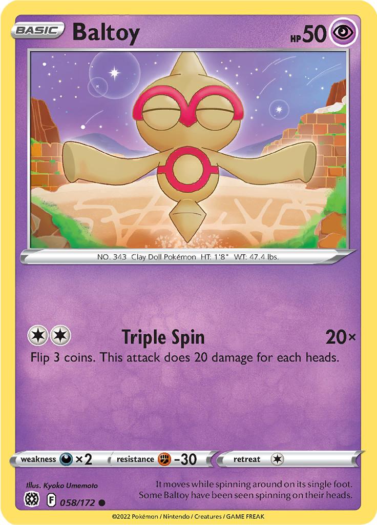 Pokémon-kaart Baltoy 058/172 Common uit de set Brilliant Stars Main image