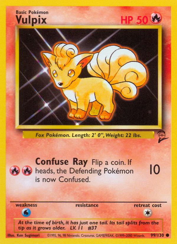 Pokémon-kaart Vulpix 99/130 Common uit de set Base Set 2 Image principale du produit