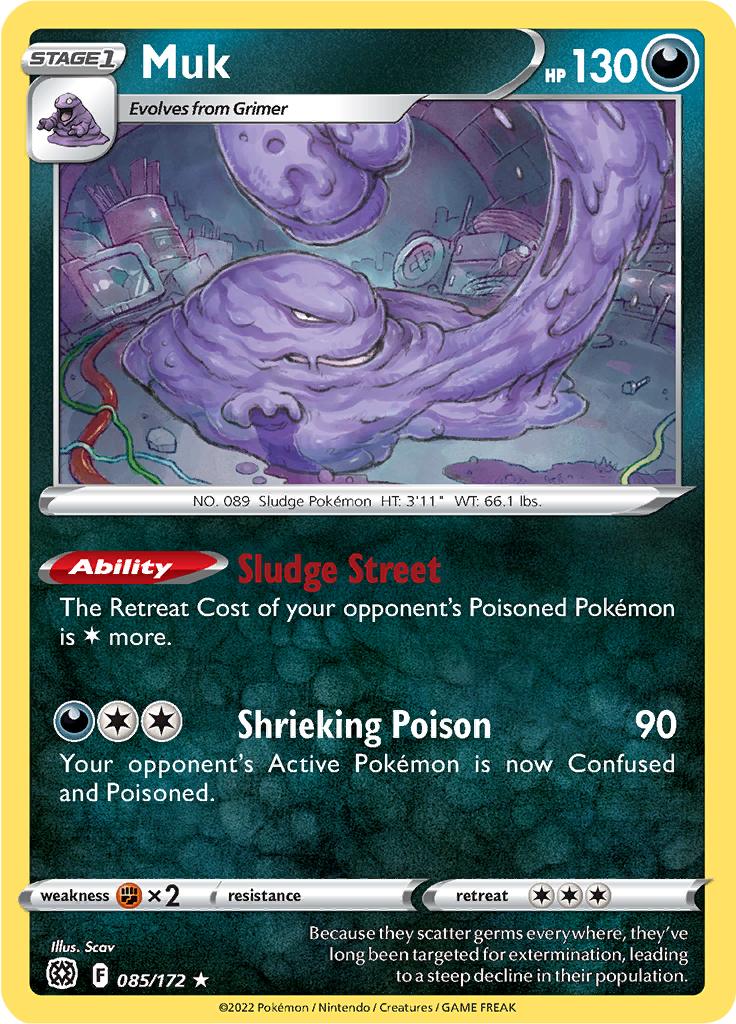 Pokémon-kaart Muk 085/172 Rare uit de set Brilliant Stars