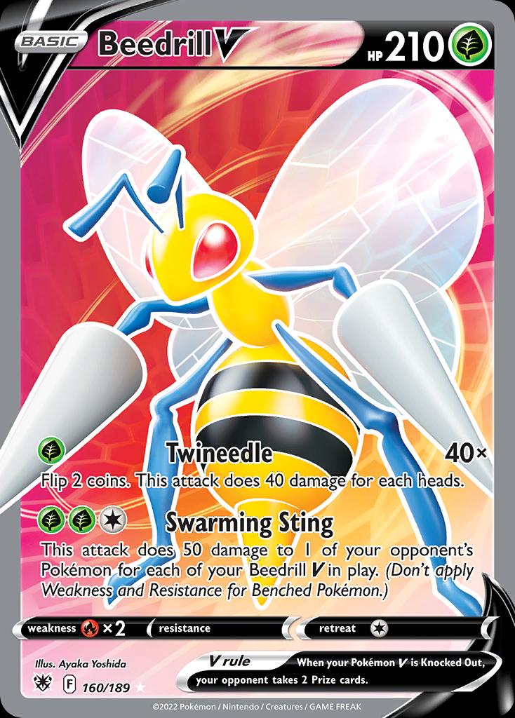 Pokémon-kaart Beedrill V 160/189 Ultra Rare uit de set Astral Radiance
