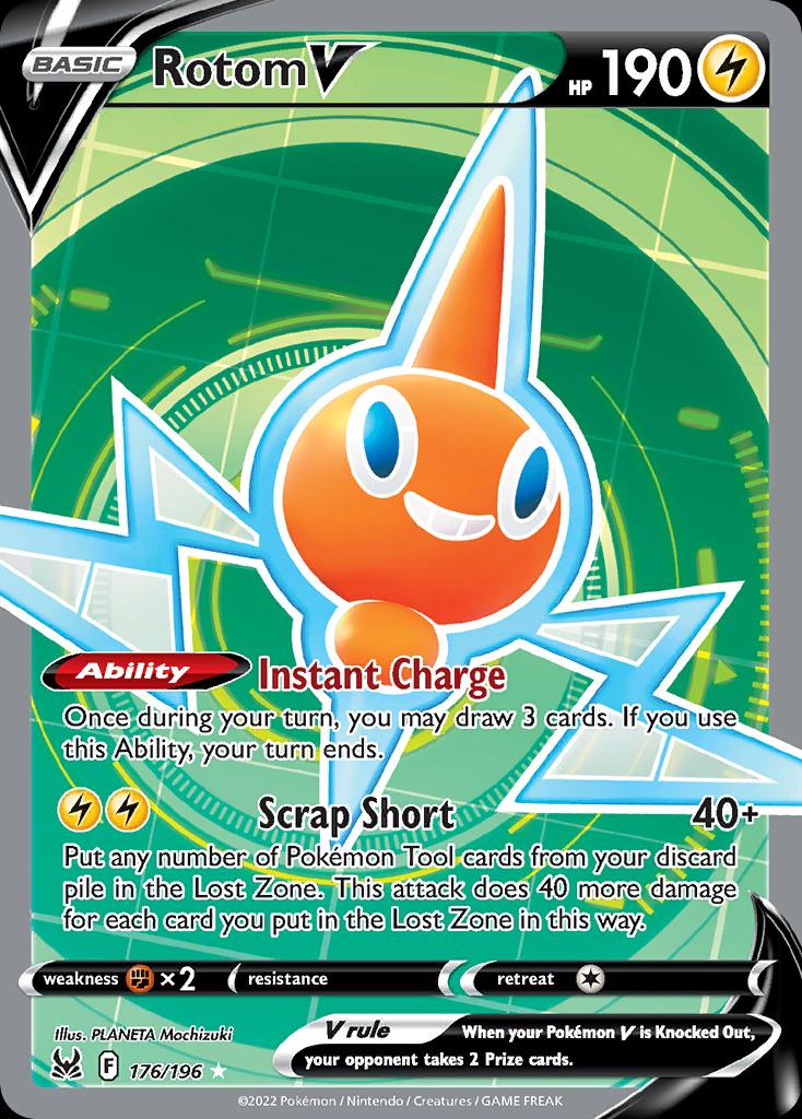Pokémon-kaart Rotom V 176/196 Ultra Rare uit de set Lost Origin Hoofdafbeelding